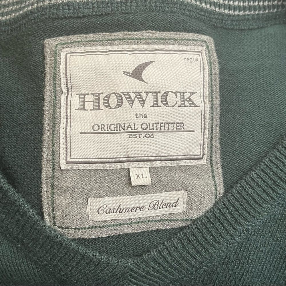 Howick Onyx Green V-Neck Cashmere Blend Long Sleeve Sweater in Size XL - Picture 5 of 5
